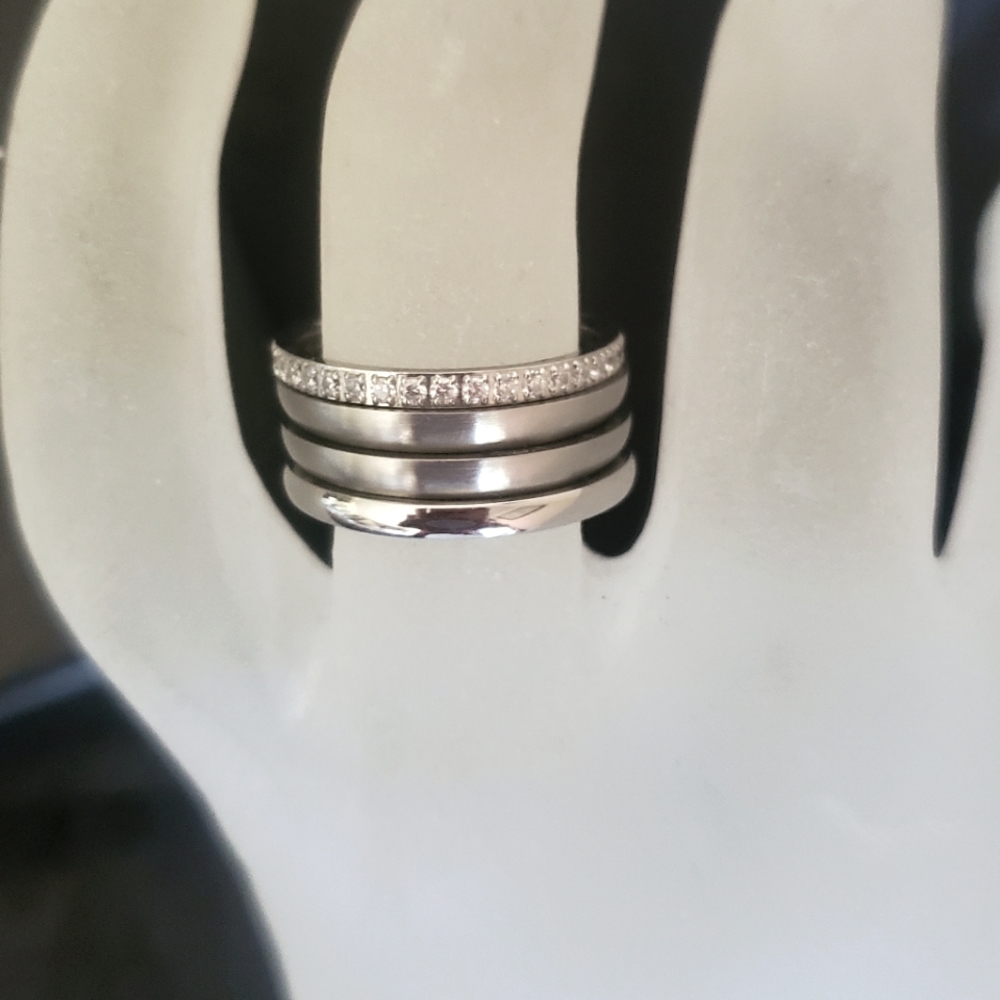 DiAmi Stainless Steel 4-pc Stack Ring size 6